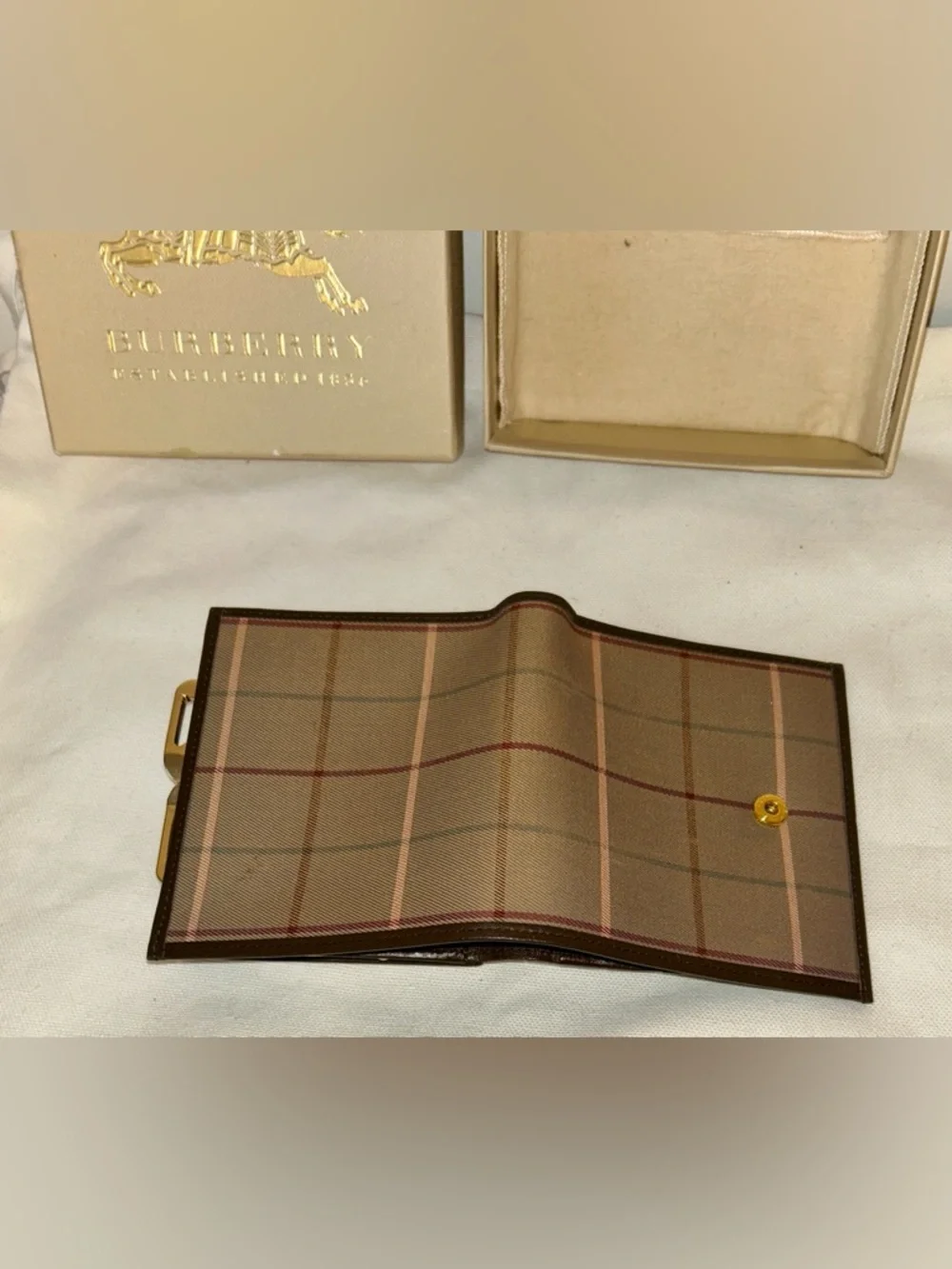 Authentic vintage Burberrys (pre-1999 logo) Nova Check wallet with Box and Dusty - Picture 3 of 8